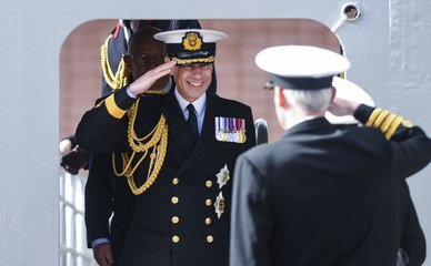 RFA Stirling Castle is welcomed into the fleet at Leith