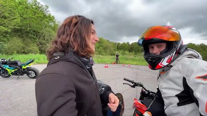 MOTO DRIFT BATTLE with WORLDS BEST WOMAN STUNT RIDER Sarah Lezito - KTM vs KAWASAKI _ RokON VLOG 139