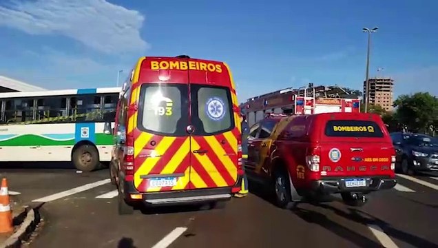 Idoso fica em estado grave após ser atropelado por ônibus na saída do Terminal de Transbordo Oeste