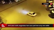 Kayseri'de drift atan trafik magandası hem ceza yedi hem araç men edildi