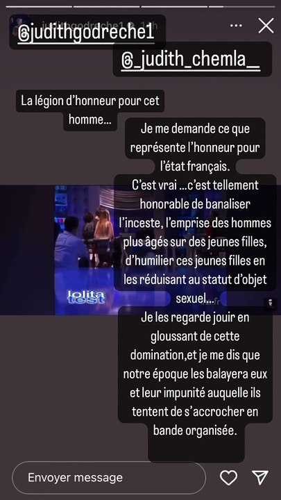 Elle y a dénoncé des propos problématiquesStory de Sara Forestier.