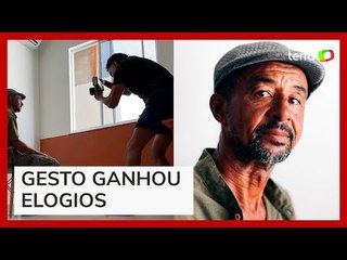 Fotógrafo viraliza ao presentear com ensaio pintor que trabalhava em sua casa