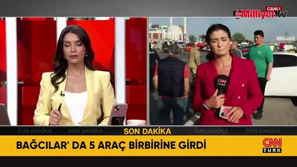 Bağcılar'da 5 araç birbirine girdi! Olay yerinden ilk görüntüler