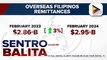 Remittances ng overseas Filipinos nitong Pebrero, tumaas ayon sa BSP