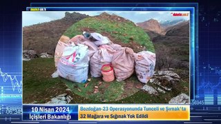 Bozdoğan-23 Operasyonunda Tunceli ve Şırnak'ta 32 Mağara ve Sığınak Yok Edildi