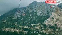 Antalya'da teleferikte mahsur kalan vatandaşlar o anları sosyal medyada paylaştı