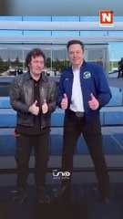 Download Video: Javier Milei se reunió con Elon Musk en la fábrica de Tesla.