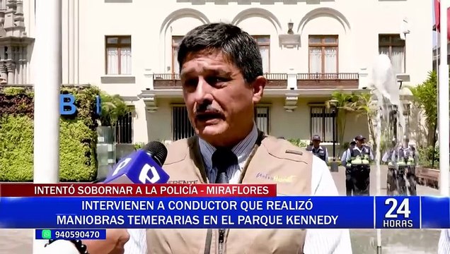 Miraflores: conductor realiza maniobras temerarias e intenta sobornar a la policía
