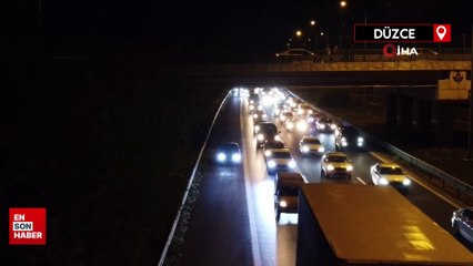 Anadolu Otoyolu'nda emniyet şeridini kullanan araçlara ceza