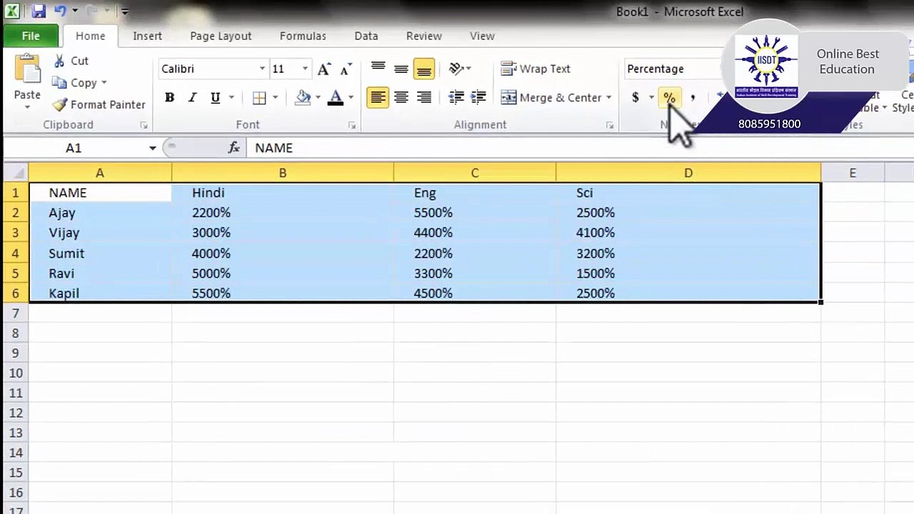 4.HOME TAB(NUMBERS---STYLES) PART SECOND