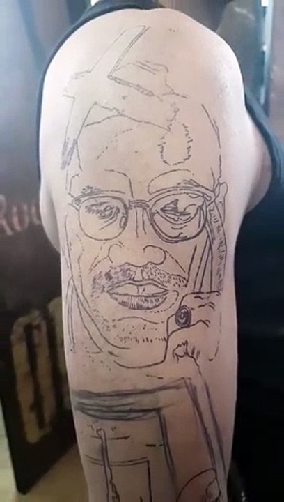 malcolm X tatouage portrait  !!