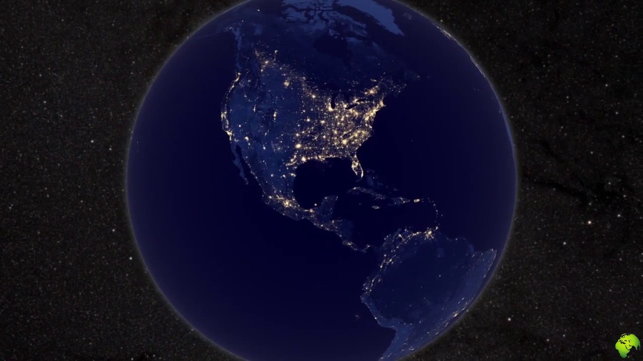La Terre vue de nuit et de l'espace