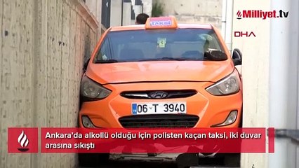 Sabah uyandıklarında şoke oldular! Taksi, iki duvar arasına sıkıştı