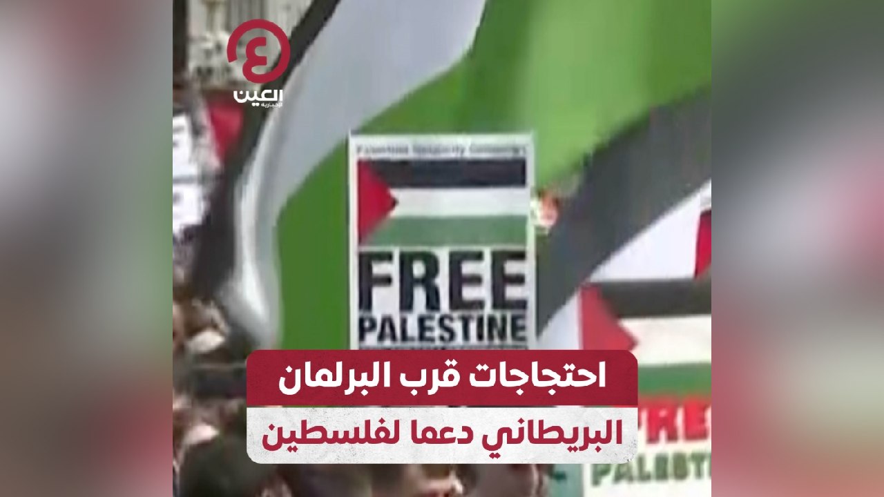 احتجاجات قرب البرلمان البريطاني دعما لفلسطين