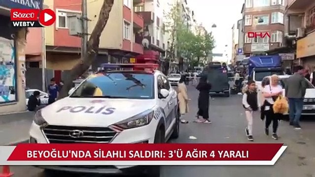 Beyoğlu'nda silahlı saldırı: 3'ü ağır 4 yaralı