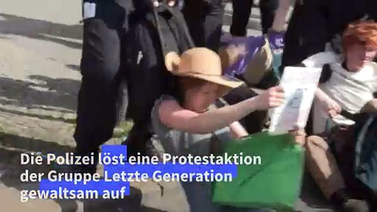 Berlin: polizei löst protestaktion der letzten generation auf