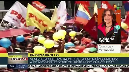 Movilizaciones en Venezuela en celebración del triunfo cívico-militar