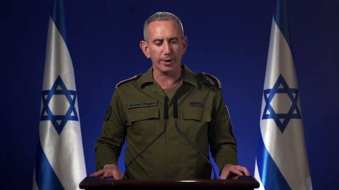 Israel Defense Forces - Conférence de presse après le lancement de drones contre Israël par l'Iran