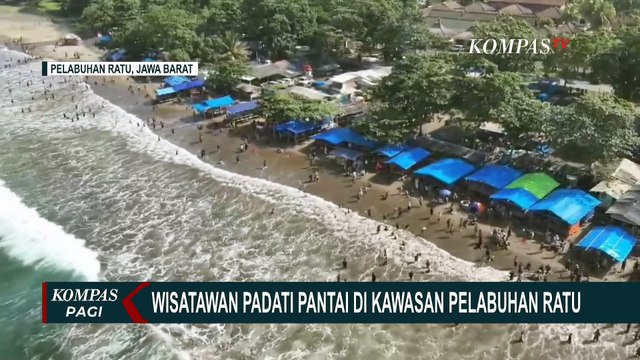 Libur Lebaran, Wisatawan Padati Pantai di Kawasan Pelabuhan Ratu