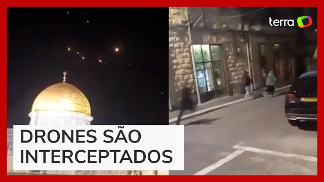 Vídeo mostra momento em que sirenes são acionadas e Israel intercepta drones iranianos
