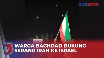 Momen Ratusan Warga Baghdad Dukung Serangan Iran ke Wilayah Israel