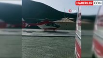 Kosta kırığı hastası için ambulans helikopter havalandı