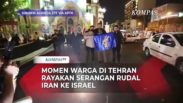 Momen Warga Tehran Rayakan Serangan Rudal Iran ke Israel, Turun ke Jalan Nyalakan Kembang Api