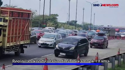 H+4 Lebaran, Lalin di Gerbang Tol Cikampek Utama Macet