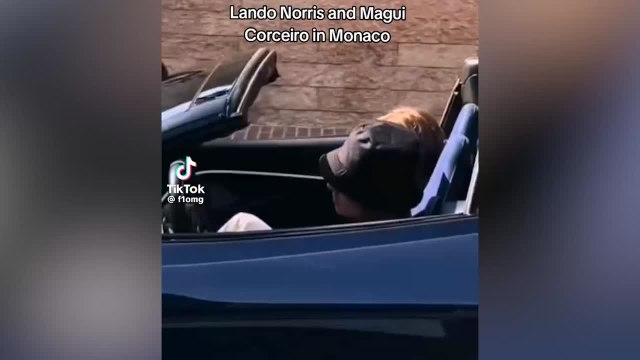 Pillan a Magui Corceiro y Lando Norris juntos en un Ferrari en Mónaco