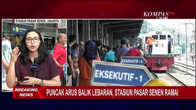 Pantauan Kepadatan Penumpang yang Tiba di Stasiun Pasar Senen saat Puncak Arus Balik