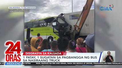 1 patay, 1 sugatan sa pagbangga ng bus sa nasiraang truck | 24 Oras Weekend
