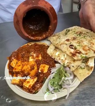 Tandoori Handi Paneer With Butter Naan | Viral Food Videos #shortsfeed #viral #shorts #streetfood
