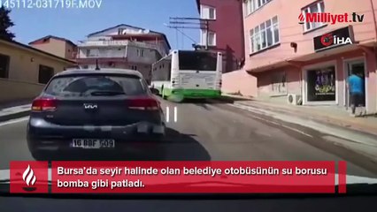Seyir halindeki otobüste büyük panik! Bomba gibi patladı