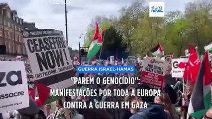 "Parem o genocídio": manifestações por toda a Europa contra a guerra em Gaza