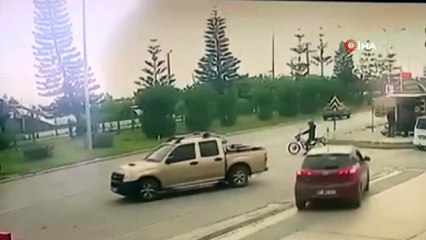 Antalya Alanya’da bir kişinin öldüğü trafik kazası güvenlik kamerasında