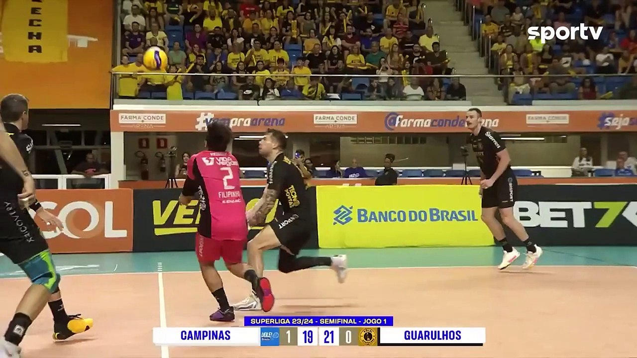 GUARULHOS 2 X 3 CAMPINAS - MELHORES MOMENTOS - SEMIFINAL DA SUPERLIGA MASCULINA DE VÔLEI