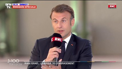Emmanuel Macron assure vouloir "tout faire pour éviter un embrasement" au Moyen-Orient après l'attaque de l'Iran en Israël