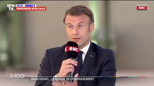 Emmanuel Macron assure vouloir tout faire pour éviter un embrasement au Moyen-Orient après l'attaque de l'Iran en Israël