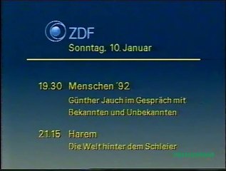 ZDF   3SAT Vormittagspogramm 10 Sonntag Januar 1992