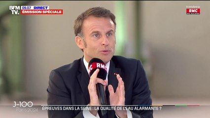 Emmanuel Macron sur la baignade dans la Seine: "Je n'ai pas changé d'avis (...) on sera au rendez-vous"