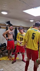 Joie dans les vestiaires ce dimanche 14/04/2024. Victoire 2-1 face à Sarzeau 2.