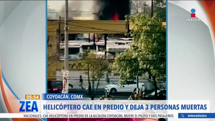 Helicóptero cae en predio en Av. del Imán y deja 3 personas muertas
