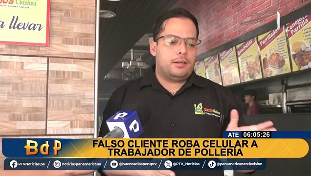 Ate: delincuente se hace pasar como cliente para robar celular dentro de pollería