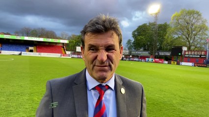 Aldershot Town manager Tommy Widdrington post-Boreham Wood