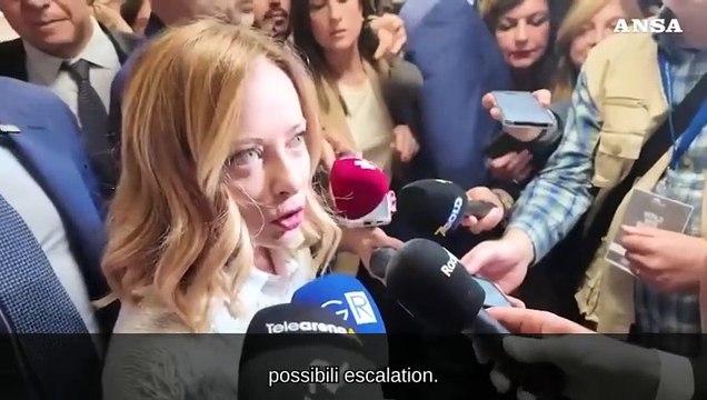 Meloni, Ferma condanna dai membri del G7 all'attacco iraniano