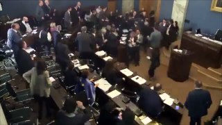 Découvrez les images impressionnantes d'une bagarre générale qui éclate au Parlement géorgien à propos de la loi sur les “agents de l’étranger” - VIDEO