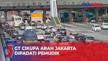 Ribuan Pemudik Kembali ke Jabodetabek, GT Cikupa Arah Jakarta Mulai Dipadati Kendaraan