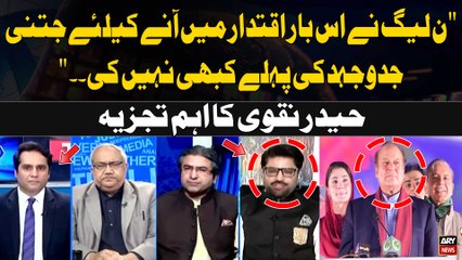 "PMLN Nay Is bar Iqtedar main Anay kay liye jitni jadojehad ki Pehle Kabhi Nahi ki" | Haider Naqvi's Analysis