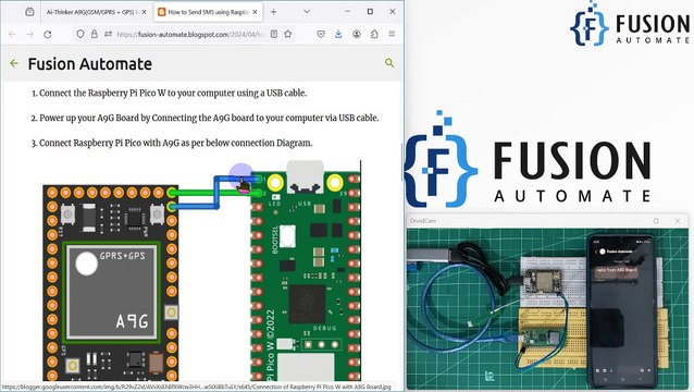 How to Send SMS from A9G Board by Sending AT Commands from Raspberry Pi Pico W using MicroPython