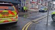 Armed police block off street in Blackpool